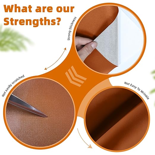 BSZHTECH Leather Repair Tape, Self-Adhesive Leather Repair Patch for Couch Furniture Sofas Car Seats, Advanced PU Vinyl Leather Repair Kit(Brown, 3.9 X 79 inch)