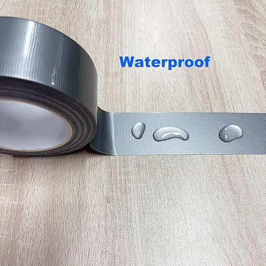 Silver Duct Tape, Heavy Duty Waterproof, 2 Inches x 32 Yards, Durable, Easy-Tear, No Residue for Home Repairs, Industrial, Fixed Carpet Edge, DIY Projects