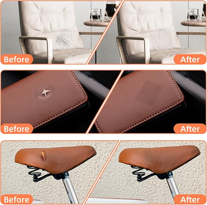 DXBULL Large Leather Repair Patch 17.3x78.7 inch Repair Tape Self-Adhesive for Furniture Sofas Car Seats Chair Couches Handbags Jackets Decorative Home Hotel Wall (Khaki)