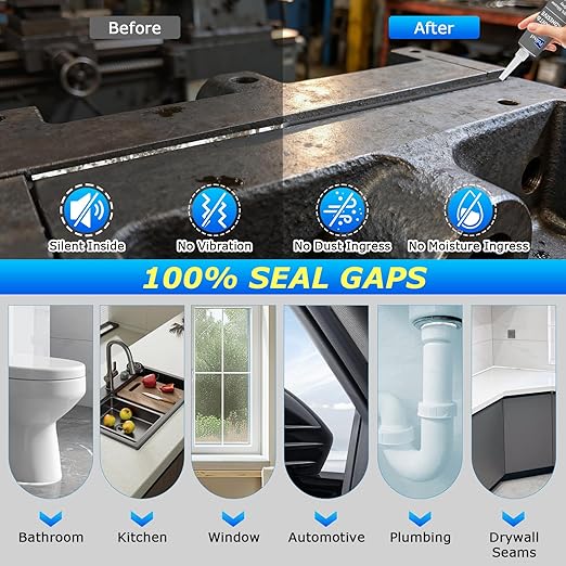 Gray RTV Silicone Sealant Adhesive 100% High Temperature Silicone Caulk Waterproof Stronger Adhesion Shrink & Crack Proof for Automotive Kitchen Bathroom Window Gasket -1.8oz/50g