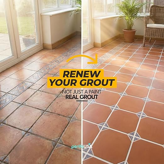 PentaUSA Premixed Tile Grout Repair Kit 2 Pack - White Acrylic Sanded Grout Filler for Bathroom, Shower, Kitchen Tile Water-Resistant Tubes with Applicator, Fast Drying, Total (2 x 250g / 17.6oz)