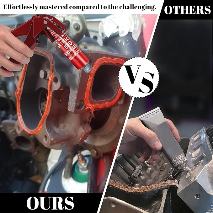 Tube Extrusion Tool - Efficient RTV and Silicone Dispenser That maximizes The use of All Material in The Tube and Prevents Material Waste(Red)