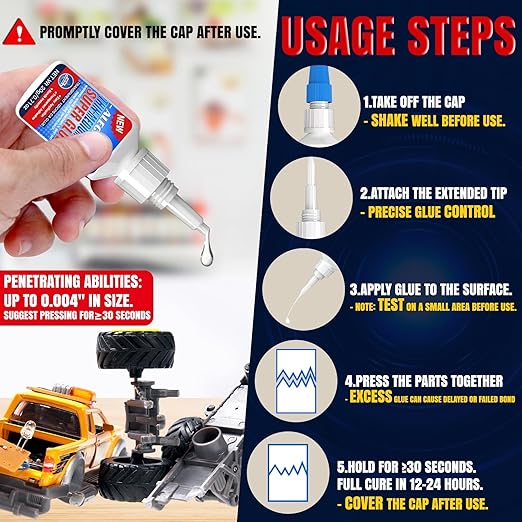 20g Thin-Medium CA Glue (100 CPS), Instant Clear Cyanoacrylate Glue for Wood, Glass, Metal, Paper, Leather, Plastic, Ceramic, Rubber, Jewelry, Woodworking, Hobby Models, and Craft Project