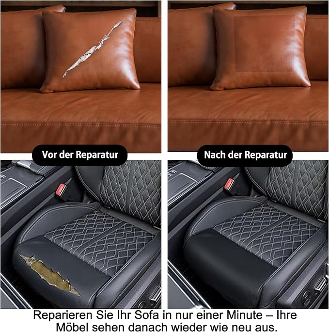 Leather Repair Tape,3.9 x 63 Inches Self Adhesive Leather Repair Patch,Vinyl Repair Kit for Furniture,Couches,Car Seats,Sofas,Office Chairs,Black