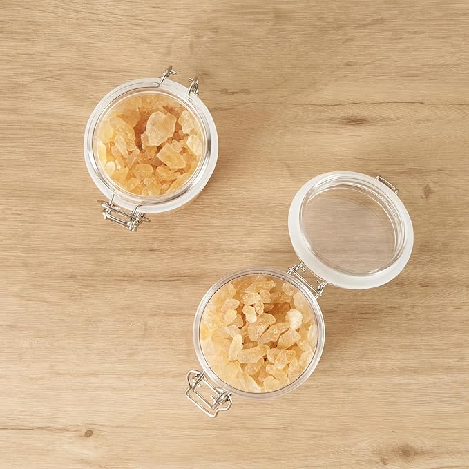 Restaurantware Food Container 2 Count 11.9 oz Plastic Airtight HInged Lid Jar Storage Canister Clear Wide Mouth