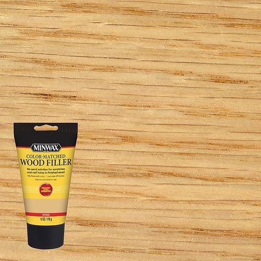 Minwax 448520000 Color-Matched Filler Wood Putty, Natural 6 oz