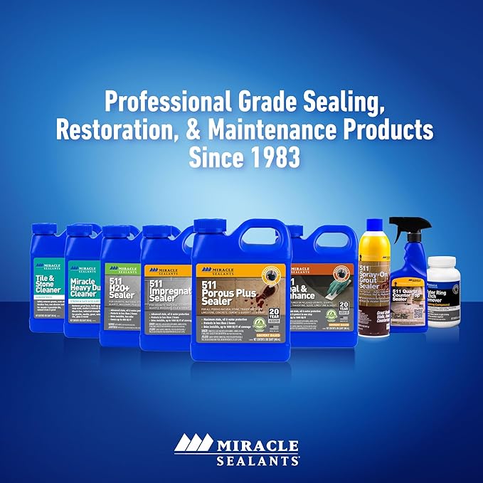 Miracle Sealants 511 H2O Plus Advanced Penetrating Sealer for Countertops, Stone, Tile & Grout, Gallon