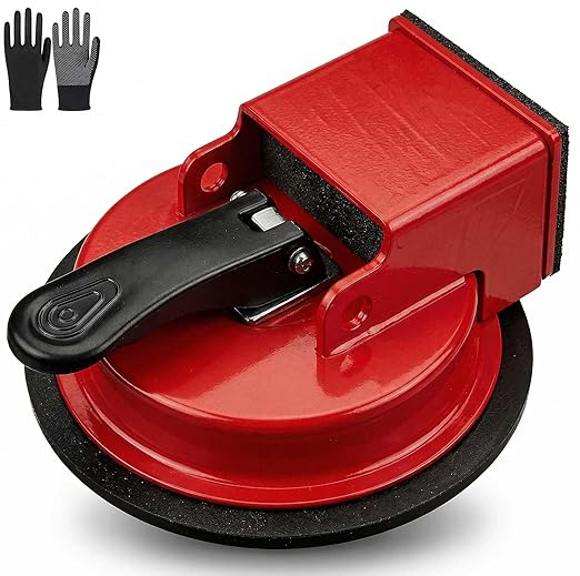Floor Gap Fixer Tool, Cast Aluminum, Heavy Duty Flooring Repair Kit with Vacuum Suction Cup for Laminate, Vinyl, Wood and Tile Floors (red)