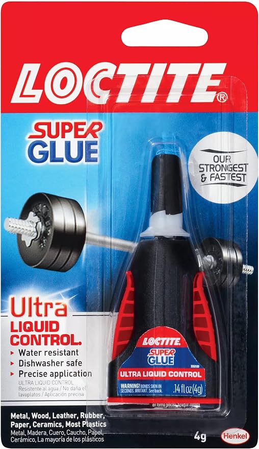 Loctite Super Glue Ultra Liquid Control, Clear, 0.14 fl oz Bottle, 6 Pack - Superglue for Plastic, Wood, Metal, Crafts & Repair, Cyanoacrylate Adhesive Instant Glue, Quick Dry