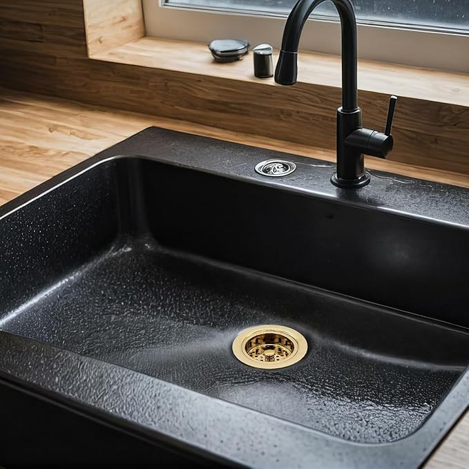 Westbrass D214-01 3-1/2" Post Style Large Kitchen Sink Basket Strainer, Polished Brass