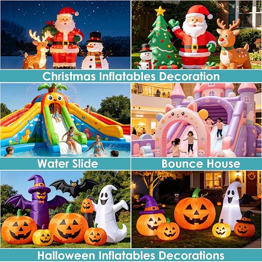 Clear TPU Inflatable Repair Kit for 2.7x2.7 Inch,10 Pcs | Heavy Duty Vinyl Repair Tape for Inflatable Water Slide, Pool Float, Air Mattress, Bounce House,Tent & All Vinyl Inflatables
