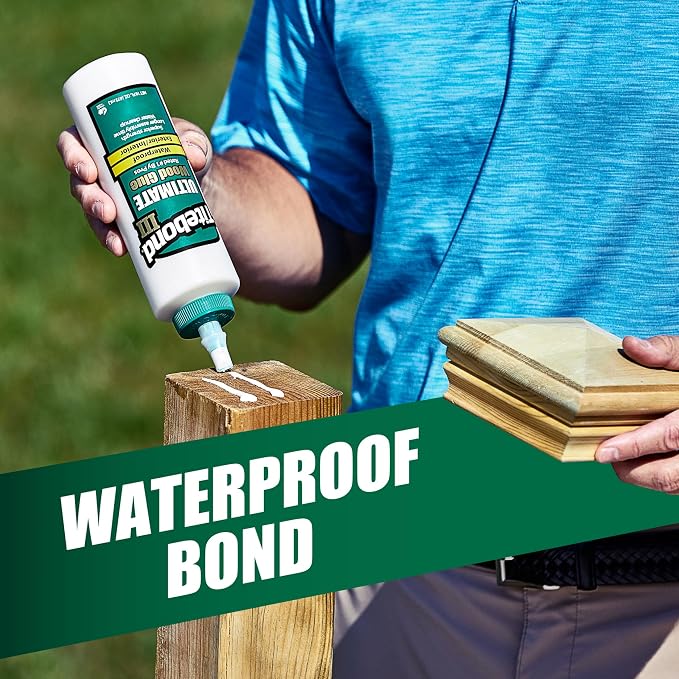 Titebond III Ultimate Wood Glue 4 Oz. (12 Pack) – Premium Professional Woodworking Adhesive, Waterproof, Strong Initial Tack, Interior/Exterior Use, Easy Water Cleanup – 1412