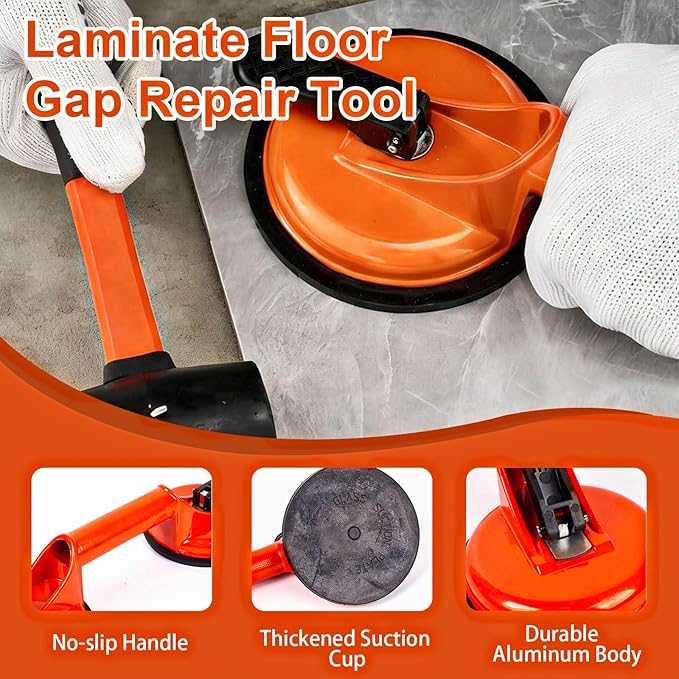 Laminate Floor Gap Repair Tool,Suction Cup Lifter with Rubber Mallet,Floor Gap Repair Kit, Floor Gap Fixer Tool for Laminate Floor Gap Repair for Floating Wood Floors and Moving Glasses