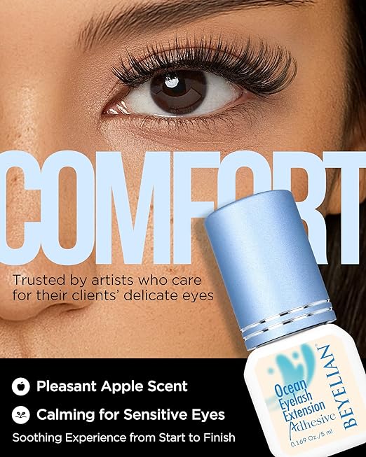 BEYELIAN Blue Eyelash Extension Glue 0.17fl.oz/5ml / 0.5Sec Drying Time/Retention – 7-8 Weeks/Blue Adhesive/Professional Hypoallergenic Formaldehyde-Free Lash Extension Glue Supplies