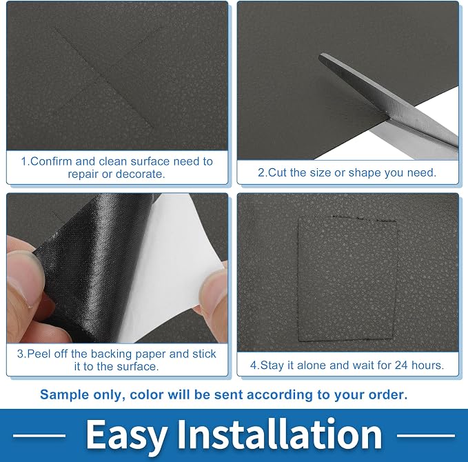 Self Adhesive Leather Repair Patch Strong Stickiness 60"x16" Leather Repair Tape PU Leather Deep Gray 1 Pcs