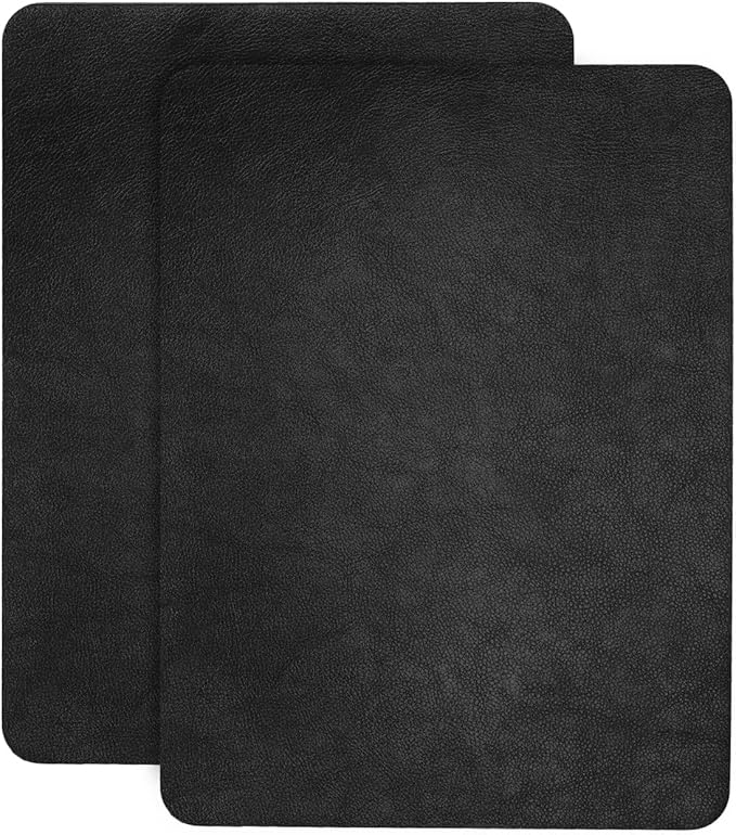 JDLUGH Sofa Leather Repair Patch Tape 8.2x11 Inch2PCS Large Self Adhesive Leather Sofa, Car Seat, Leather Furniture, Vinyl Repair Patch Kit (8.2x11 Inch, Black1.0)