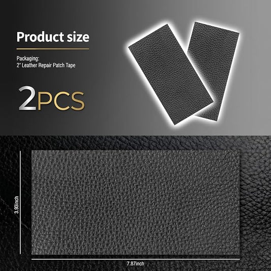 2PCS 8"x4" PU Leather Repair Patch,Self-Adhesive Leather Repair Kit to Repairs Cracks/Holes,Versatile Leathers Patch for Car Seat Repairs & Furniture & Vinyl Surface