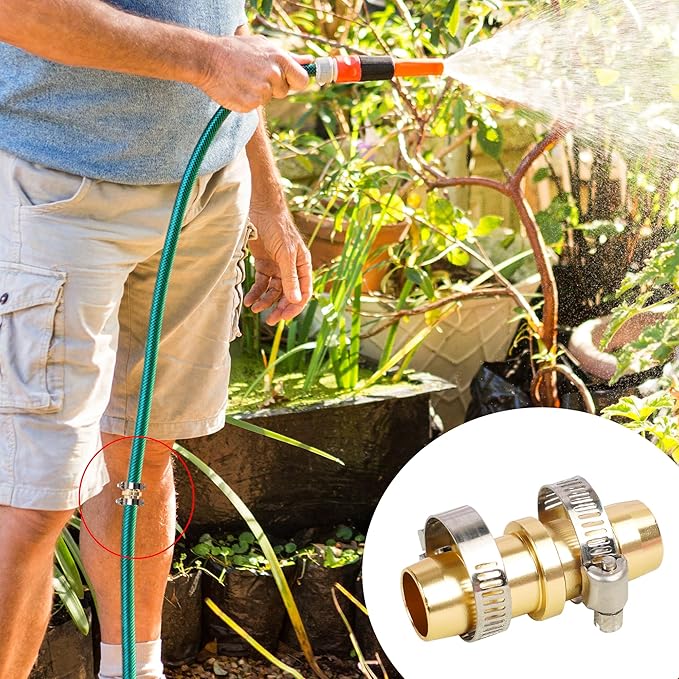Hourleey 6 Pack Garden Hose Repair Kit, Hose Connector Repair Mender Kit with Stainless Clamp, Fits 3/4"-5/8" Water Hose Repair Fittings