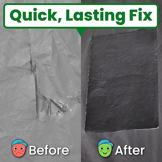 Awning Covers & Tarp Repair Tape - Waterproof Self Adhesive Patch Repair Kit | Patch Tapes for Awnings, Outdoor Canopies, Patio Window Awnings, Gazebos, Tents, RV, Canvas, Boat Covers (Black, 5 Inch)