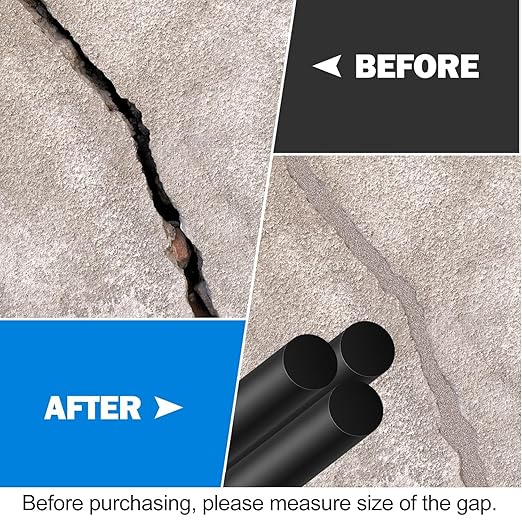 MYFAMIREA 20FT Backer Rod 1/8 Inch EPDM Rubber Caulk Saver Weather Strip Seal Concrete Expansion Joint Filler for Gaps and Joints, Black