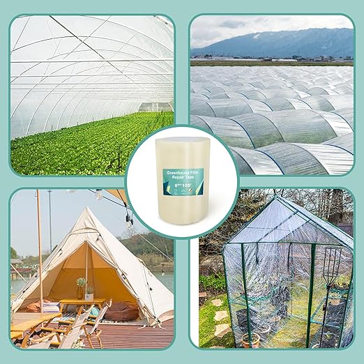 6Inch Heavy Duty Greenhouse Repair Tape 6.3Mil Thick 108Ft-UV & Waterproof PE Patch Tape for Large Cracks,Commercial Farm,Tarps-Instantly Fix Wide Holes & Tears