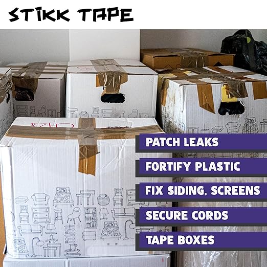 STIKK Purple Duct Tape, 3 inch x 25 Yards, Heavy Duty Waterproof Tape for Repairs and Projects