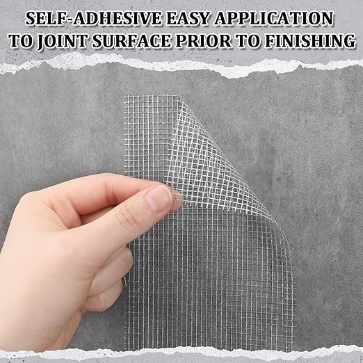 350 ft x 4 Inch Cement Board Joint Tape Self Adhesive Durable Gray Fiberglass Mesh Drywall Mesh Repair Tape for Cement Board Joints Repairing, Sealing and Strengthening
