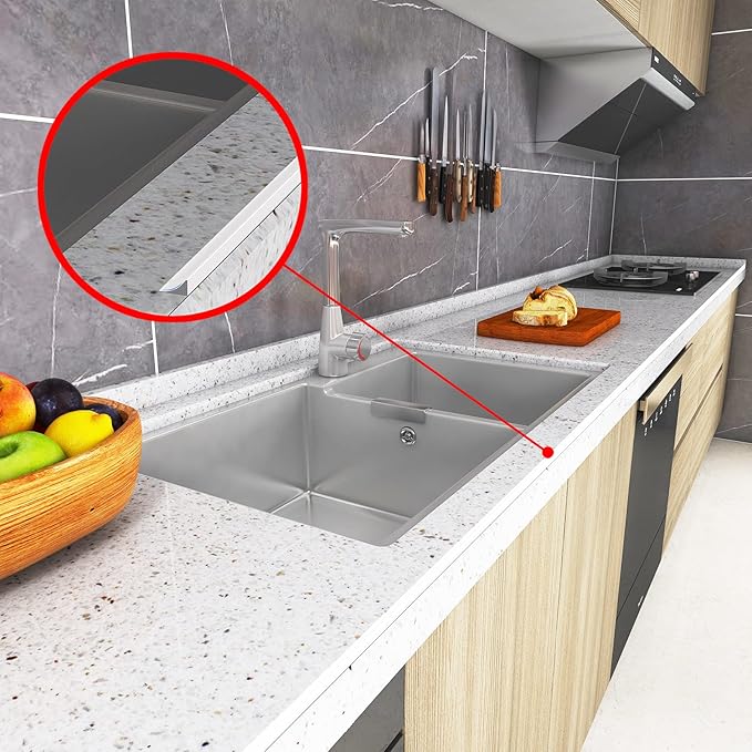 39-inch Shower Threshold Water Dam,Keep Water In Shower or Countertop Dry, Apply Toapply To Countertop, Shower, Bathroom, Bathtub Self Adhesive Caulk Seal Strip Edge （Translucent）