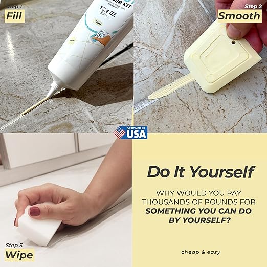 PentaUSA Tile Grout Repair Kit - Ceam Ivory Premixed Acrylic Sanded Grout, Water-Resistant Grout Filler for Bathroom&Shower, Kitchen Floor, Fast Drying, with Applicator, 13.4 oz (380g)