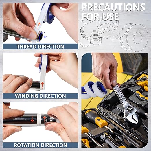 Teflon Tape,PTFE Plumbers Tape,for Sealing,Plumbing,Sealant,Thread Seal for Shower Head,Water Pipe,Prevent Leakage,(2 Rolls,1/2 Inch X 520 Inches).