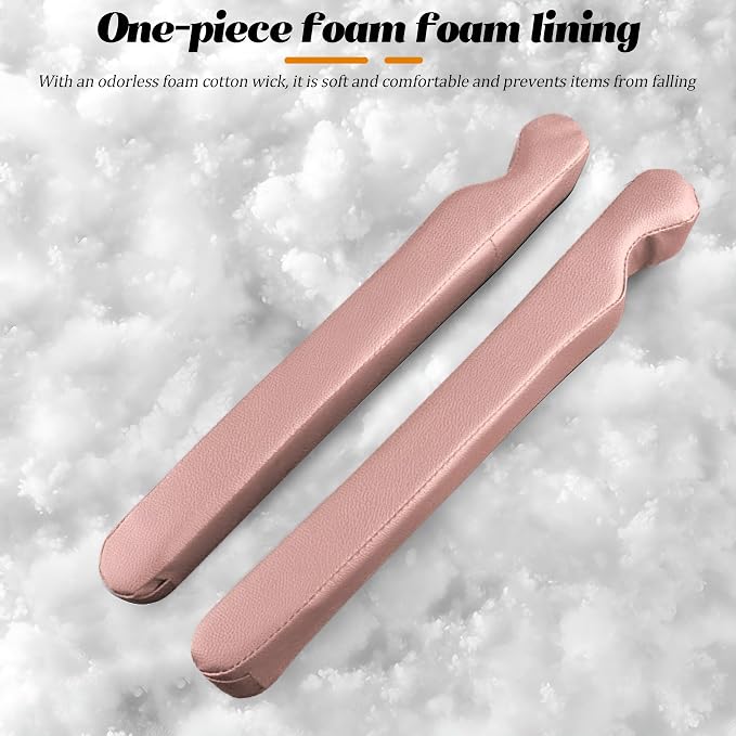 Car Seat Gap Filler, 2PCS Soft Foam Leather Vehicle Seat Crevice Blocker Stop Things from Dropping, Automotive No Drop Plug Guard Gap Stopper, Universal for Truck SUV RV (Pink)