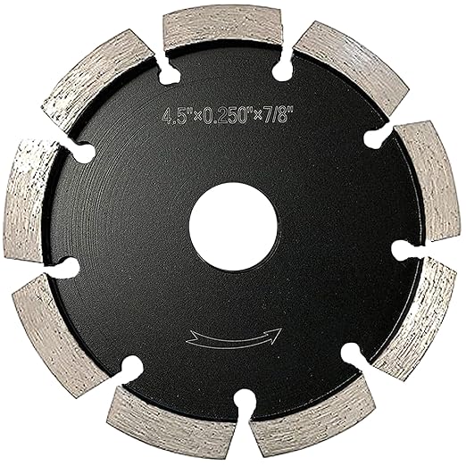 4.5" Diamond Crack Chaser Blades for Routing and Repairing Cracks in Concrete and Asphalt - 1/4" Width with a 7/8" Non-Threaded Arbor
