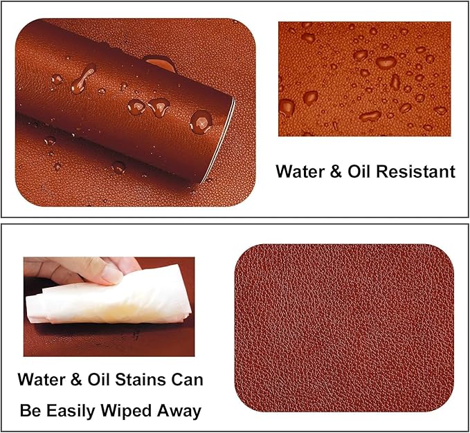 Leather Repair Patch, 17X158 Inch Self Adhesive Leather Repair, Large Vinyl Patch Tape for Couches, Furniture, Car Seats, Cabinets, Wall, Handbags （Light Brown, 17X158 Inch）