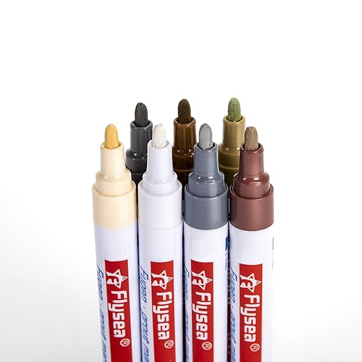 10 Pieces Tile Pen Wall Grout Color Pen Tile Repair Pen Refill Wall Gap Grout Renew Marker for Tiles Floor Kitchen Bathroom(Dark Gray)
