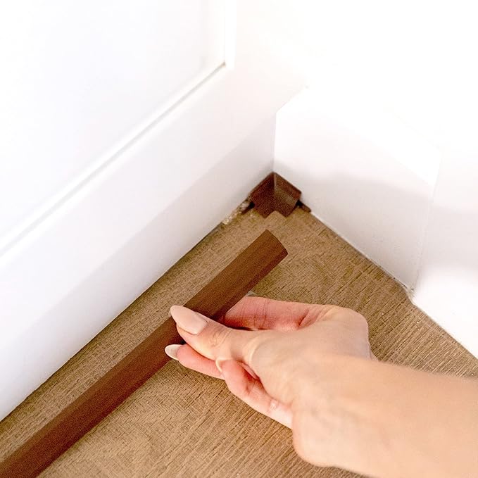 InstaTrim Inside Corners - 10 Dark Brown 3/4" Wide Caulk Strip Inside Corner Pieces - Trim for Inside Corners - Paintable