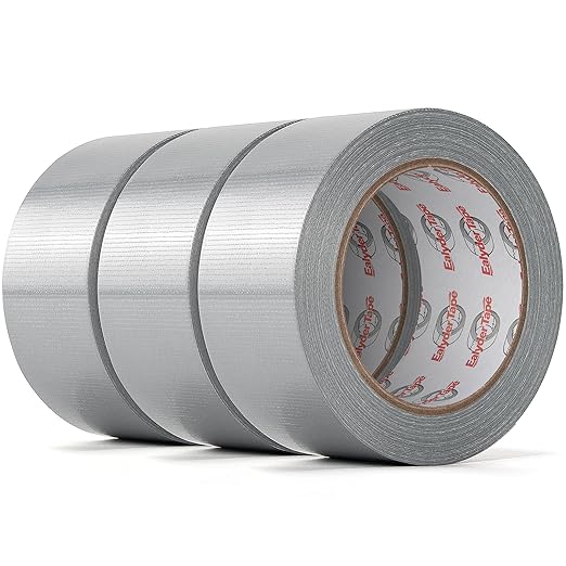 3-Pack Silver Duct Tape Heavy Duty 2 Inch x 30 Yards, Waterproof Industrial Strength Adhesive Tape for Indoor Outdoor Repairs, Sealing, Tear by Hand & No Residue