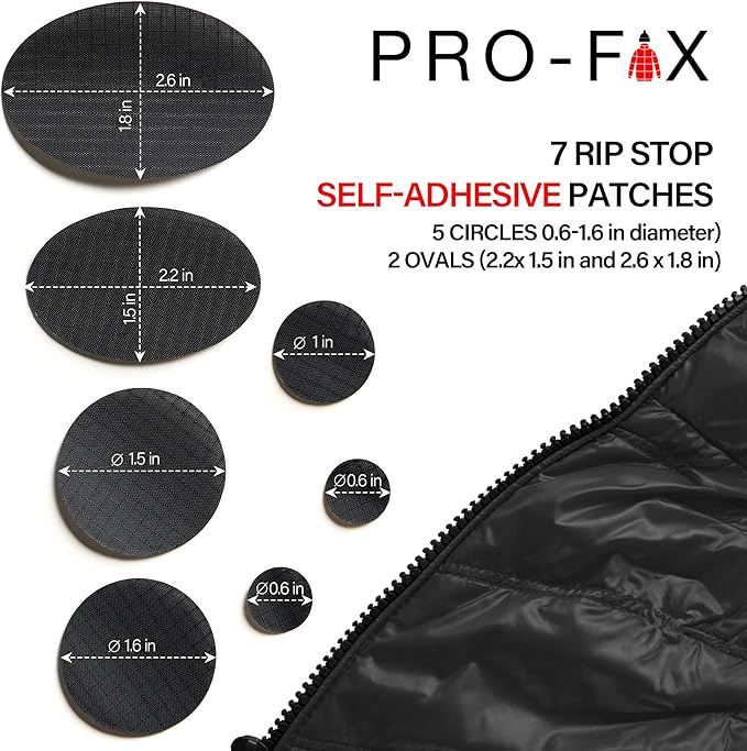 Self-Adhesive Waterproof Repair Patch Kit - 30-Second Fix for Down Jackets, Tents, Sleeping Bags, Backpacks, Outdoor and Camping Gear - Pre-Cut Nylon Ripstop Patches, Multiple Colors - Light Gray