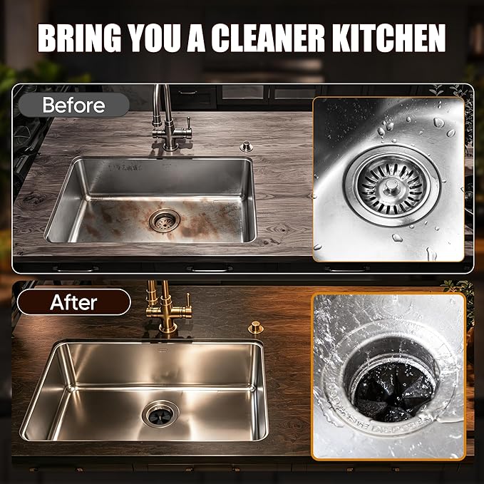 3 3/8" Garbage Disposal Splash Guard, QCB-AM Sink Baffle Replacement for InSinkErator Evolution Series, Upgraded Removable Quiet Collar Drain Plugs, Garbage Disposer Accessories, Black