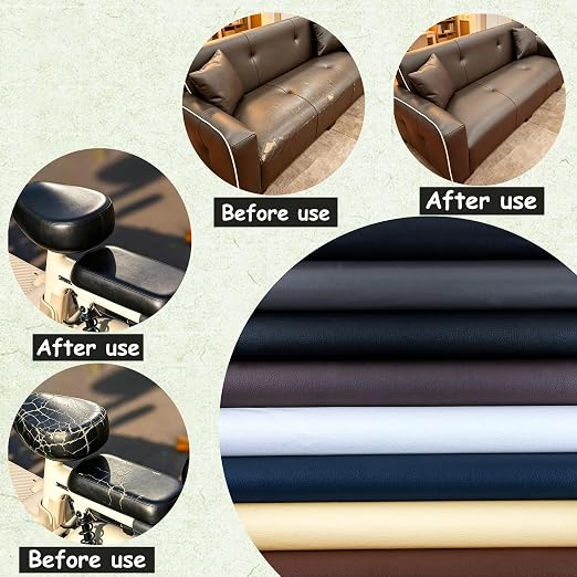 HGUAN Leather Repair Patch, 16X54 Inch Self Adhesive Leather Repair, Large Vinyl Patch Tape for Couches, Furniture, Car Seats, Cabinets, Office Chairs (Beige)