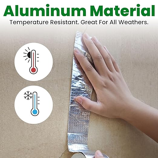 ECOHomes Aluminum Butyl Tape, Waterproof Aluminum Foil Tape for Leaks (2 Inch Wide) | Butyl Seal Tape for Roofs, Gutter Repair, Gutter Holes, Pipes, Metal Roof Patch, RV, Plumbing and Outdoor Sealing
