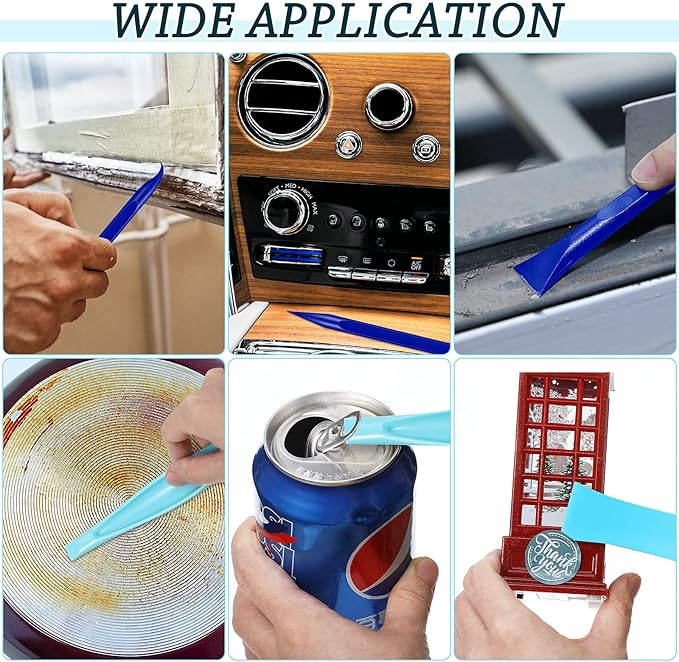 Honoson Non-scratch Plastic Scraper Tool Carbon Fiber Plastic Cleaning Tool Pen-shaped Stiff Scraper for Kitchen Sticker Scratch Cleaning