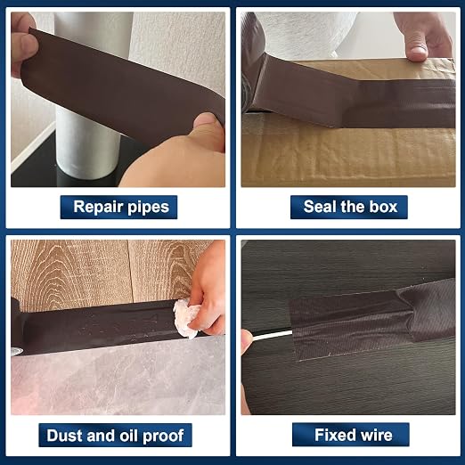Dark Brown Duct Tape Heavy Duty, 1.88 Inch x 35 Yard Waterproof Strong Adhesive Duct Tape for Indoor Outdoor Repairs Tear by Hand, 1 Roll