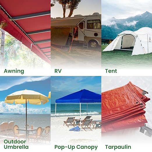 Awning Covers & Tarp Repair Tape - Waterproof Self Adhesive Patch Repair Kit | Patch Tapes for Awnings, Outdoor Canopies, Patio Window Awnings, Gazebos, Tents, RV, Canvas, Boat Covers (Black, 5 Inch)