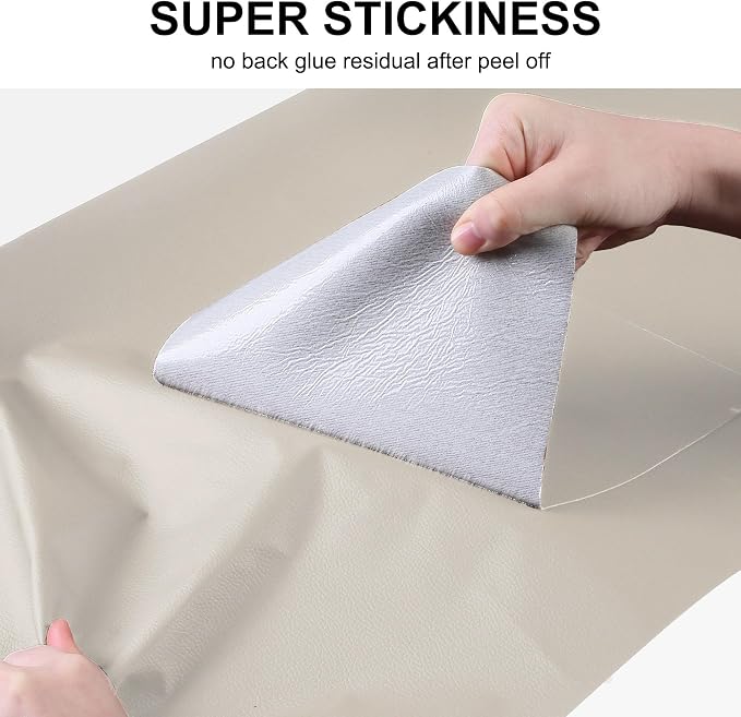 YAFLC Leather Repair Patch for Furniture, 4" x 63" Self Adhesive Leather Repair Kit Vinyl Repair Tape for Car Seat Sofa Jackets Couches Chair Apricot
