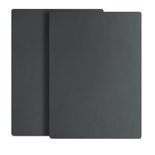 ILOFRI Leather Repair Patch 8x11 inch 2 Pcs, Durable Self Adhesive Vinyl and Leather Repair Kit for Couch, Car Seats, Boat Seat, Furniture, Upholstery, Auto Interior, Sofa, Chair - Dark Grey #2