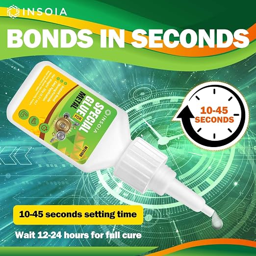 Metal Glue, 20g Heavy Duty Adhesive for Metals and Other Materials Bonding, Waterproof & Fast-Drying, Super Instant Glue for Metal Repairs, Jewelry, DIY Projects, Aluminum, Steel, and More