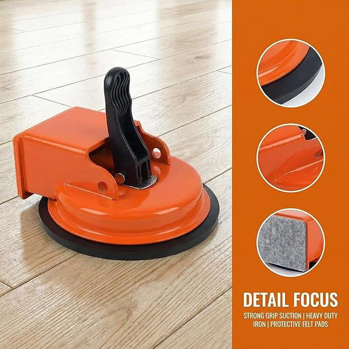 Floor Gap Fixer Tool with Vacuum Suction Cup & Sticky Pads, Heavy Duty Plank Grabber for Laminate, Vinyl, Wood & LVP Flooring, Ultimate Gap Repair & Flooring Installation Kit to Fix Floor Gaps