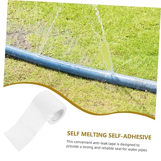 PRETYZOOM Water Pipe Repair Tape Wide Long White Silicone Rubber Sealant Tape Easy Application for Leak Fix