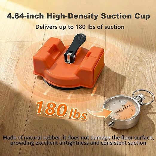 All-in-One Floor Gap Repair Kit – Heavy Duty Suction Cup Puller with Rubber Mallet, 5 Reusable Sticky Pads & Dual-Sided Striking Surface for Laminate, Hardwood & Vinyl Floors