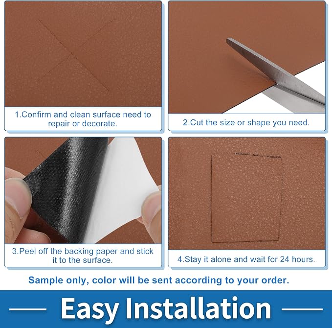 Self Adhesive Leather Repair Patch Strong Stickiness 30"x16" Leather Repair Tape PU Leather Brown 1 Pcs